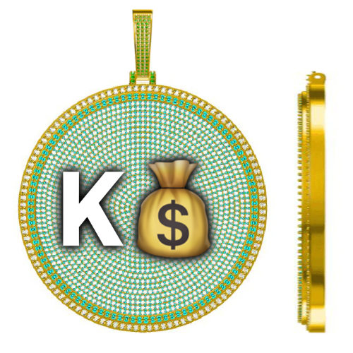 CUSTOM LETTER NECKLACE 3D BIG DISC