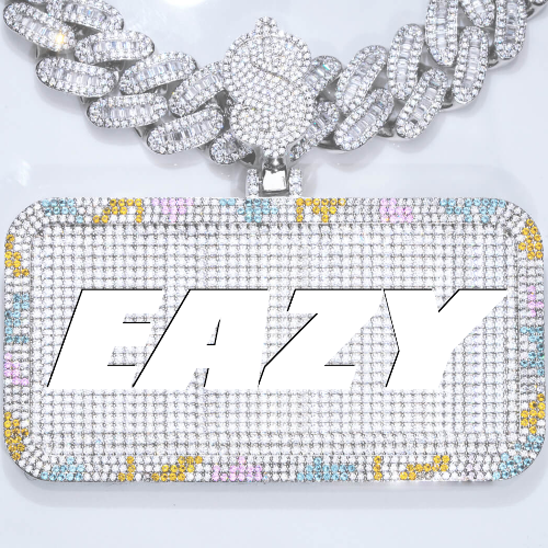 CUSTOM LETTER NECKLACE 3D COLORFUL SQUARE