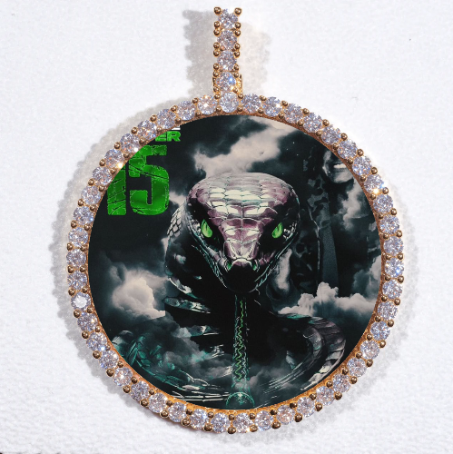 LARGE 3D CIRCLE CUSTOM PICTURE PENDANT