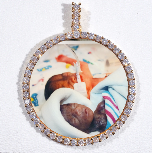 LARGE 3D CIRCLE CUSTOM PICTURE PENDANT