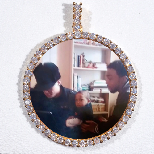 LARGE 3D CIRCLE CUSTOM PICTURE PENDANT