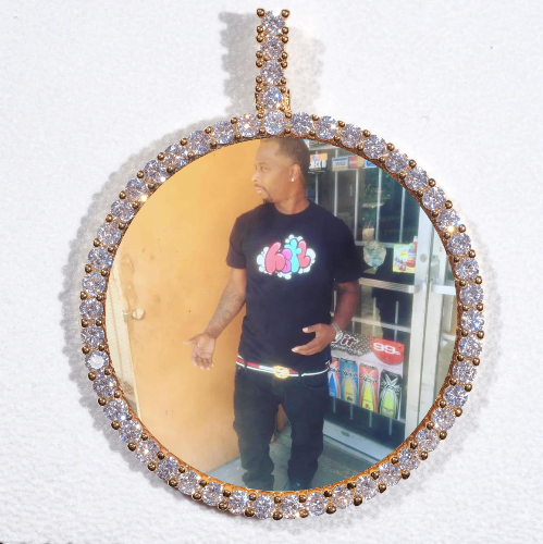 LARGE 3D CIRCLE CUSTOM PICTURE PENDANT