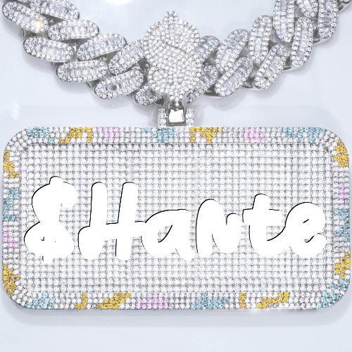 CUSTOM LETTER NECKLACE 3D COLORFUL SQUARE