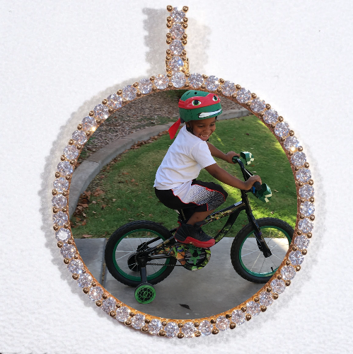 LARGE 3D CIRCLE CUSTOM PICTURE PENDANT