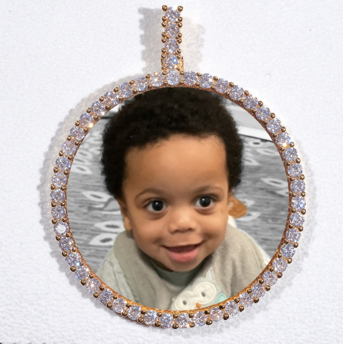 LARGE 3D CIRCLE CUSTOM PICTURE PENDANT