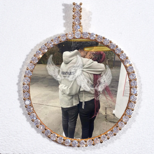 LARGE 3D CIRCLE CUSTOM PICTURE PENDANT