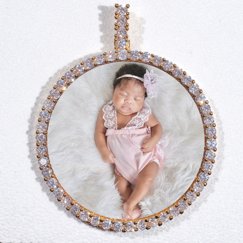 LARGE 3D CIRCLE CUSTOM PICTURE PENDANT