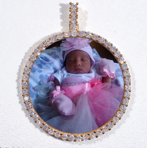 LARGE 3D CIRCLE CUSTOM PICTURE PENDANT