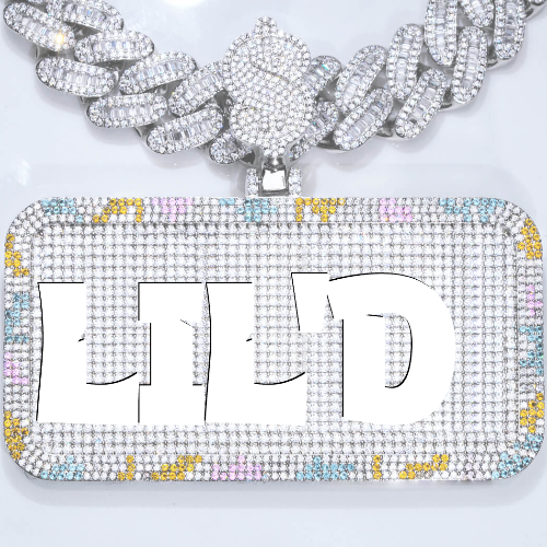 CUSTOM LETTER NECKLACE 3D COLORFUL SQUARE