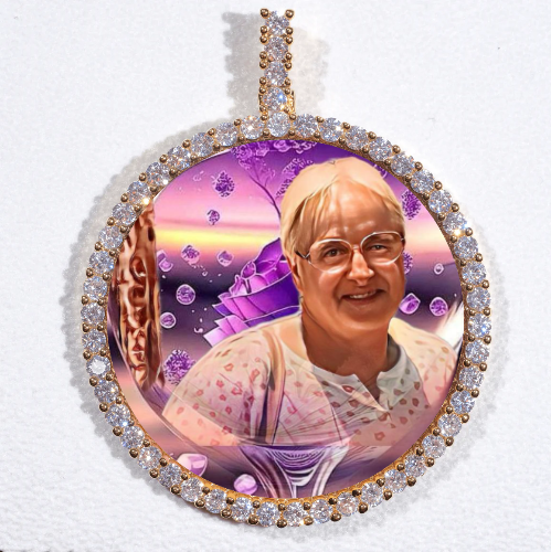 LARGE 3D CIRCLE CUSTOM PICTURE PENDANT