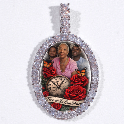 Large 3D Oval Custom Picture Pendant