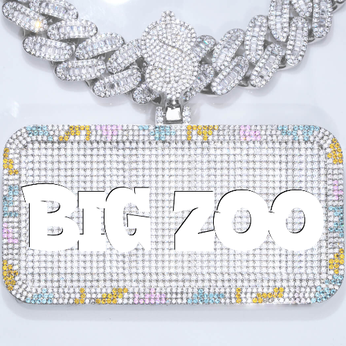 CUSTOM LETTER NECKLACE 3D COLORFUL SQUARE