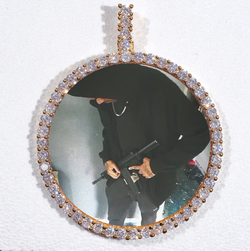 LARGE 3D CIRCLE CUSTOM PICTURE PENDANT