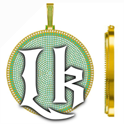 CUSTOM LETTER NECKLACE 3D BIG DISC