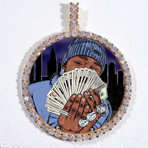 LARGE 3D CIRCLE CUSTOM PICTURE PENDANT