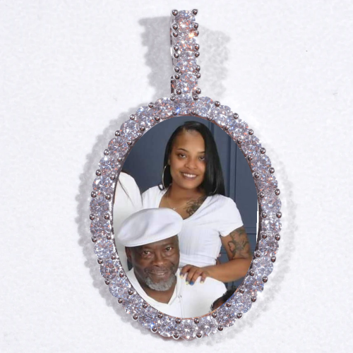 Large 3D Oval Custom Picture Pendant