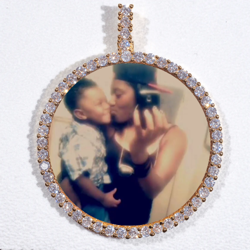 LARGE 3D CIRCLE CUSTOM PICTURE PENDANT