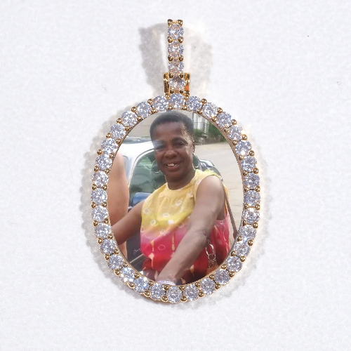 3D Oval Custom Picture Pendant