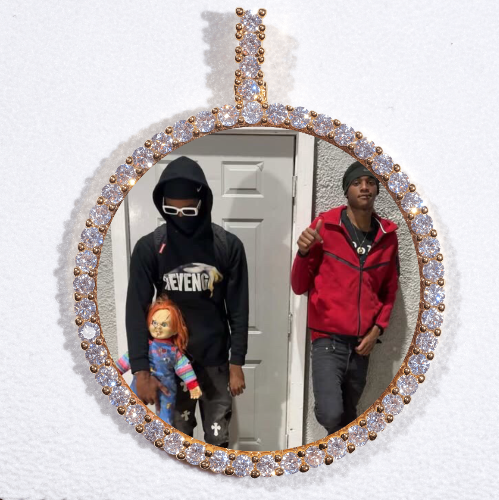 LARGE 3D CIRCLE CUSTOM PICTURE PENDANT
