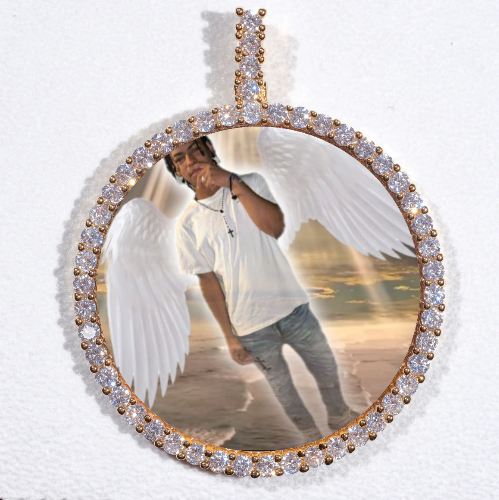 LARGE 3D CIRCLE CUSTOM PICTURE PENDANT