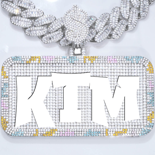 CUSTOM LETTER NECKLACE 3D COLORFUL SQUARE