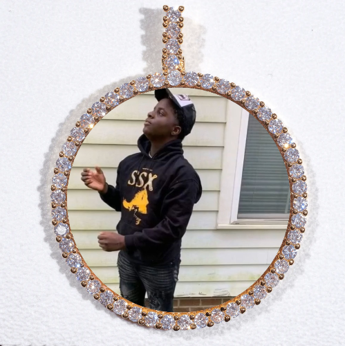 LARGE 3D CIRCLE CUSTOM PICTURE PENDANT
