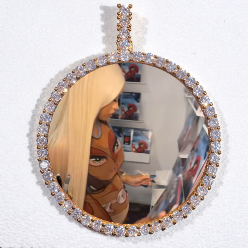 LARGE 3D CIRCLE CUSTOM PICTURE PENDANT