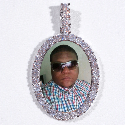 Large 3D Oval Custom Picture Pendant