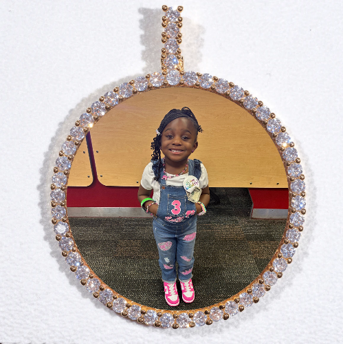 LARGE 3D CIRCLE CUSTOM PICTURE PENDANT