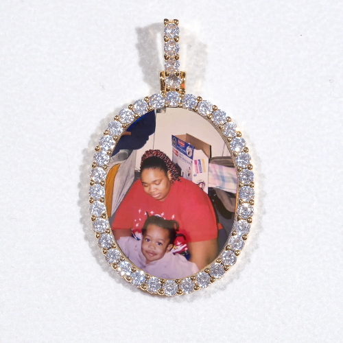 3D Oval Custom Picture Pendant