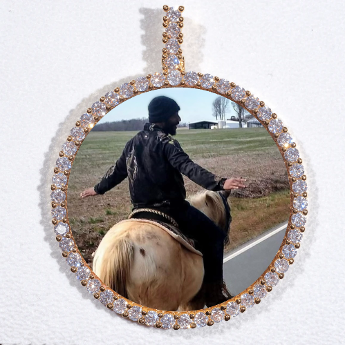 LARGE 3D CIRCLE CUSTOM PICTURE PENDANT