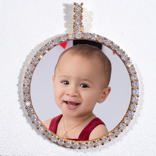 LARGE 3D CIRCLE CUSTOM PICTURE PENDANT
