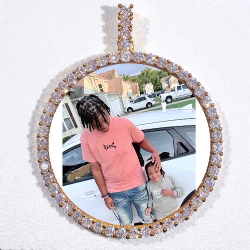 LARGE 3D CIRCLE CUSTOM PICTURE PENDANT