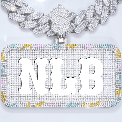 CUSTOM LETTER NECKLACE 3D COLORFUL SQUARE