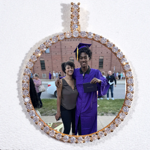 LARGE 3D CIRCLE CUSTOM PICTURE PENDANT