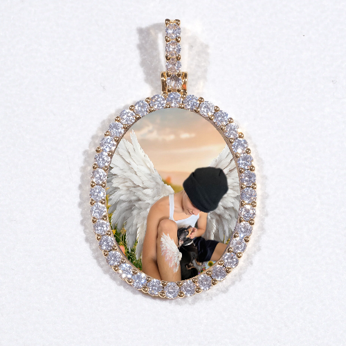 3D Oval Custom Picture Pendant