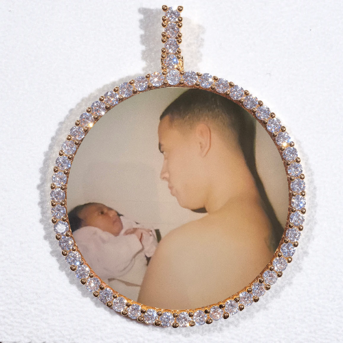 LARGE 3D CIRCLE CUSTOM PICTURE PENDANT