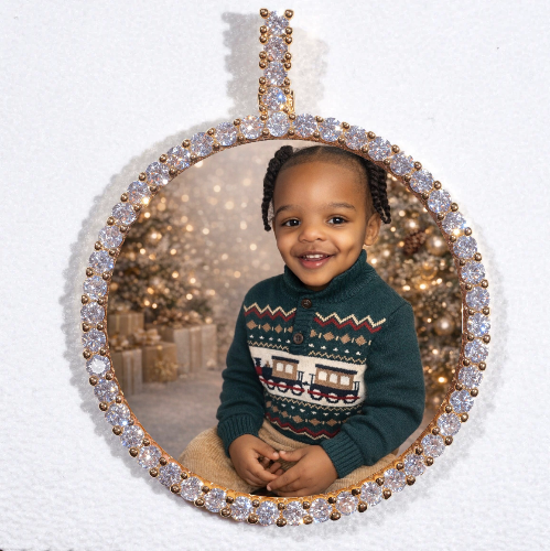 LARGE 3D CIRCLE CUSTOM PICTURE PENDANT