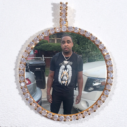 LARGE 3D CIRCLE CUSTOM PICTURE PENDANT