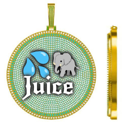 CUSTOM LETTER NECKLACE 3D BIG DISC