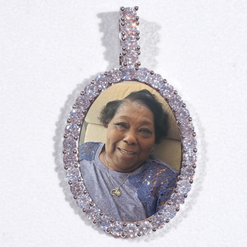 Large 3D Oval Custom Picture Pendant