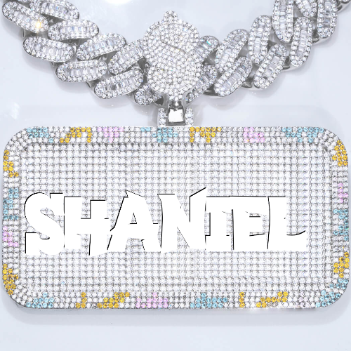CUSTOM LETTER NECKLACE 3D COLORFUL SQUARE