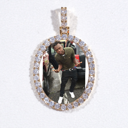 3D Oval Custom Picture Pendant