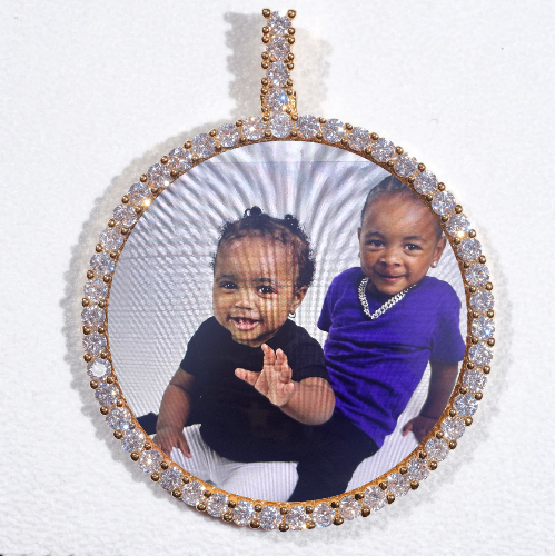 LARGE 3D CIRCLE CUSTOM PICTURE PENDANT