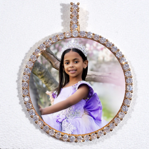 LARGE 3D CIRCLE CUSTOM PICTURE PENDANT