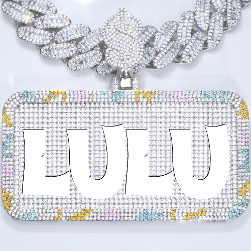 CUSTOM LETTER NECKLACE 3D COLORFUL SQUARE