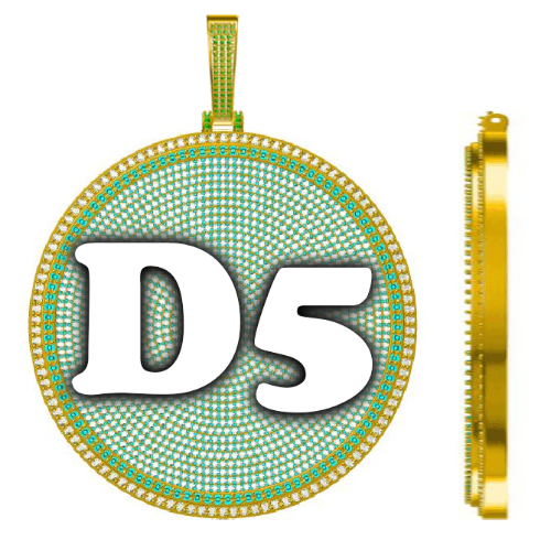CUSTOM LETTER NECKLACE 3D BIG DISC