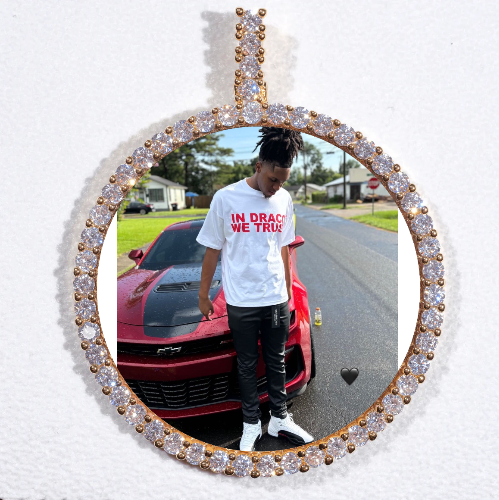 LARGE 3D CIRCLE CUSTOM PICTURE PENDANT