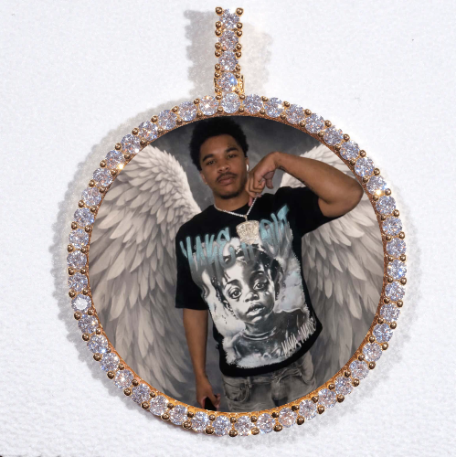 LARGE 3D CIRCLE CUSTOM PICTURE PENDANT