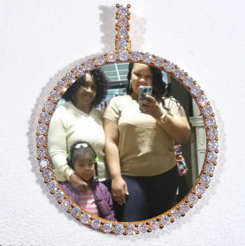 LARGE 3D CIRCLE CUSTOM PICTURE PENDANT